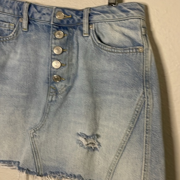 Free People We the Free Ripped Denim Skirt - Picture 3 of 7